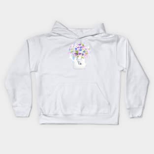 colorful pansies in pot Kids Hoodie